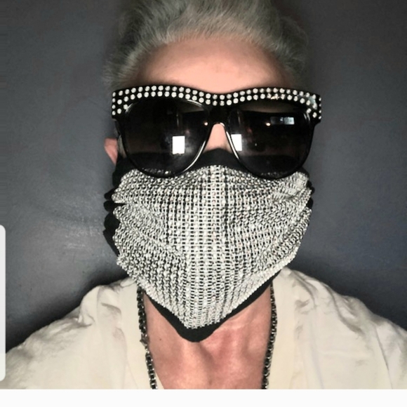 diy Accessories - Black rhinestone face mask